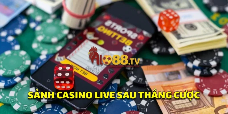 Số dư tài khoản tại casino live hiển thị sau khi thắng baccarat, sẵn sàng rút tiền về